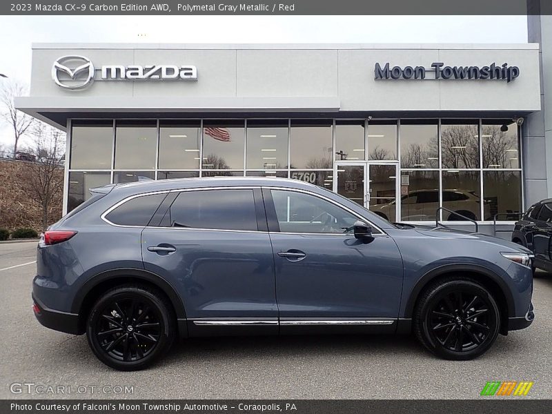 Polymetal Gray Metallic / Red 2023 Mazda CX-9 Carbon Edition AWD