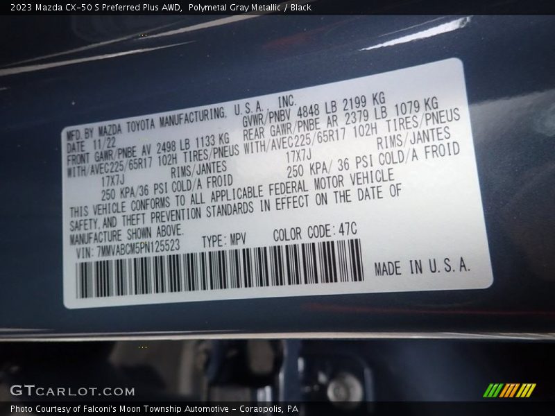 Polymetal Gray Metallic / Black 2023 Mazda CX-50 S Preferred Plus AWD