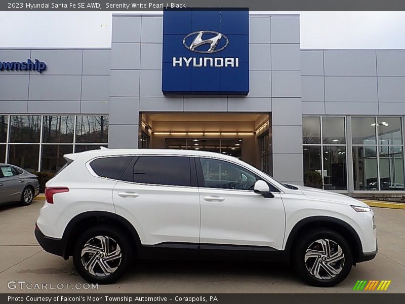 Serenity White Pearl / Black 2023 Hyundai Santa Fe SE AWD