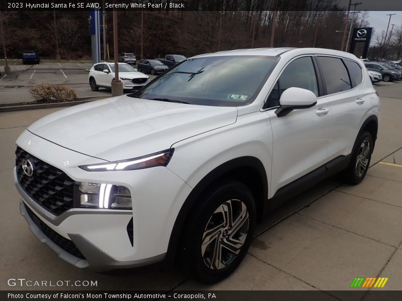 Serenity White Pearl / Black 2023 Hyundai Santa Fe SE AWD