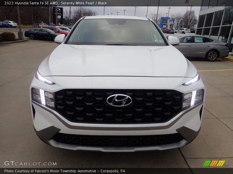 Serenity White Pearl / Black 2023 Hyundai Santa Fe SE AWD