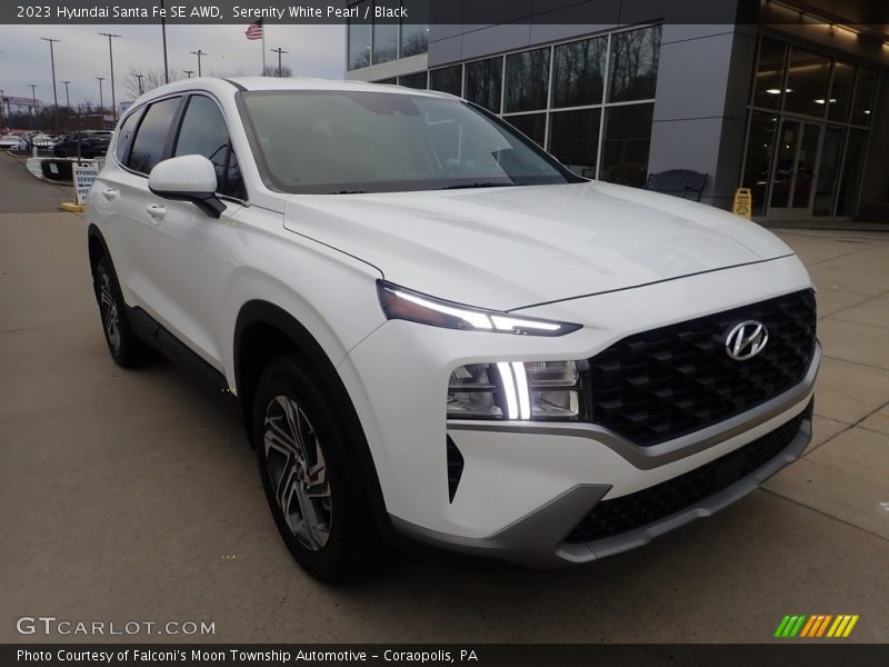 Serenity White Pearl / Black 2023 Hyundai Santa Fe SE AWD