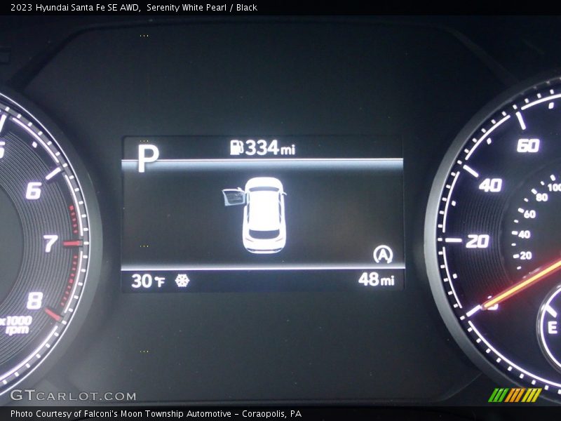 Serenity White Pearl / Black 2023 Hyundai Santa Fe SE AWD