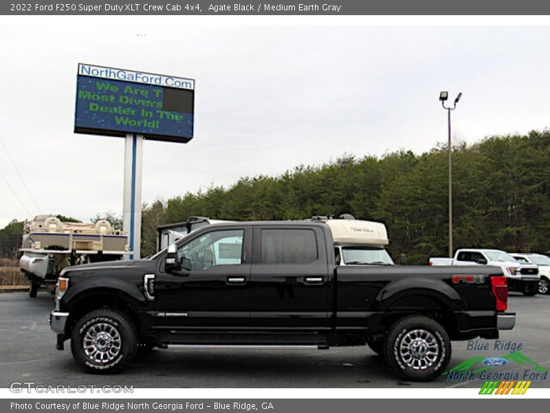 Agate Black / Medium Earth Gray 2022 Ford F250 Super Duty XLT Crew Cab 4x4