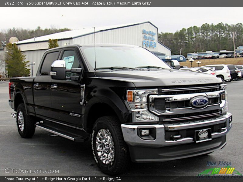 Agate Black / Medium Earth Gray 2022 Ford F250 Super Duty XLT Crew Cab 4x4