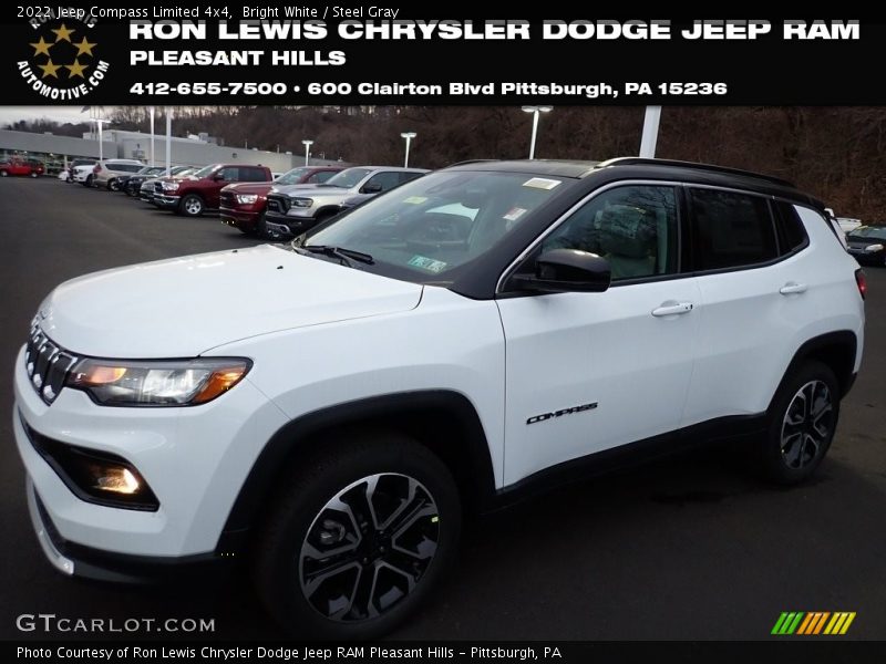 Bright White / Steel Gray 2022 Jeep Compass Limited 4x4