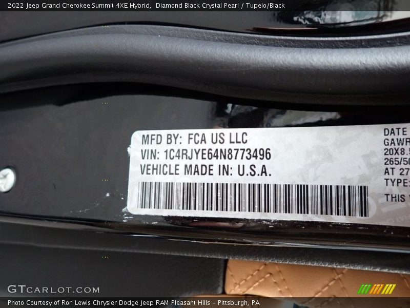 Diamond Black Crystal Pearl / Tupelo/Black 2022 Jeep Grand Cherokee Summit 4XE Hybrid