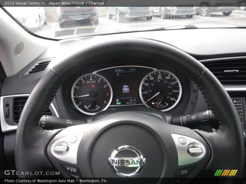 Aspen White Tricoat / Charcoal 2019 Nissan Sentra SV