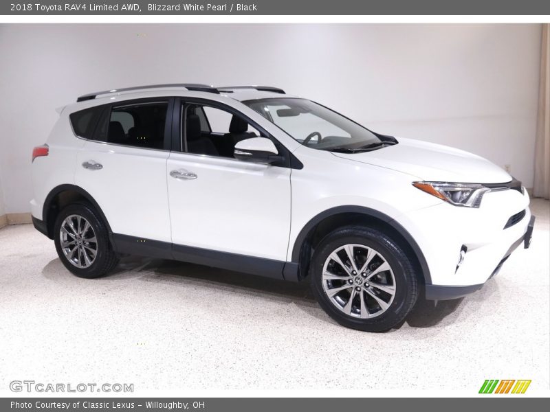 Blizzard White Pearl / Black 2018 Toyota RAV4 Limited AWD