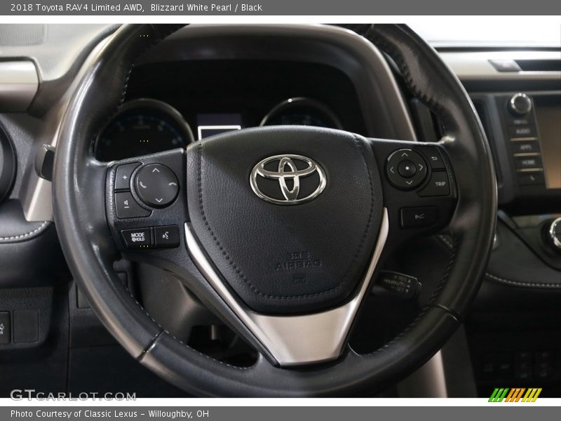 Blizzard White Pearl / Black 2018 Toyota RAV4 Limited AWD