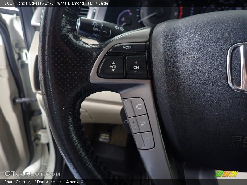 White Diamond Pearl / Beige 2017 Honda Odyssey EX-L