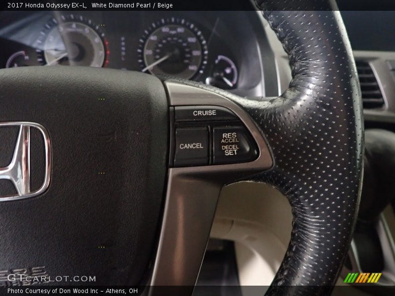 White Diamond Pearl / Beige 2017 Honda Odyssey EX-L