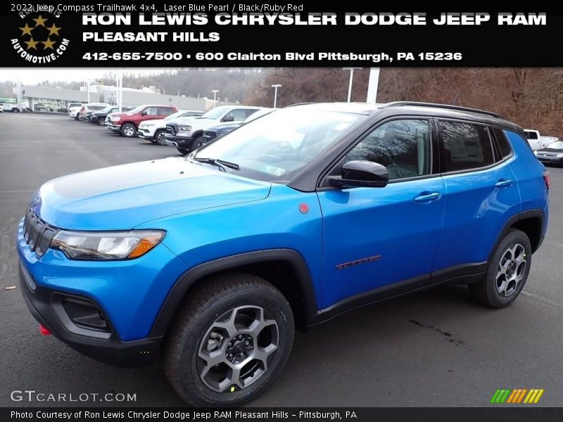 Laser Blue Pearl / Black/Ruby Red 2022 Jeep Compass Trailhawk 4x4