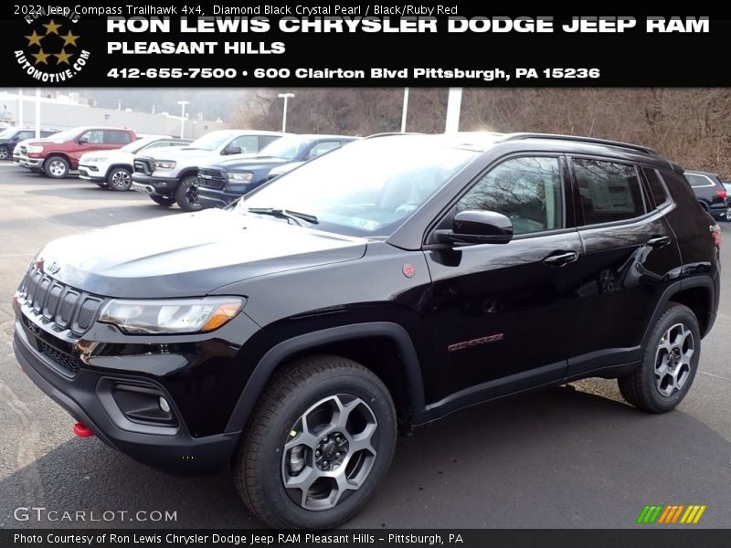 Diamond Black Crystal Pearl / Black/Ruby Red 2022 Jeep Compass Trailhawk 4x4