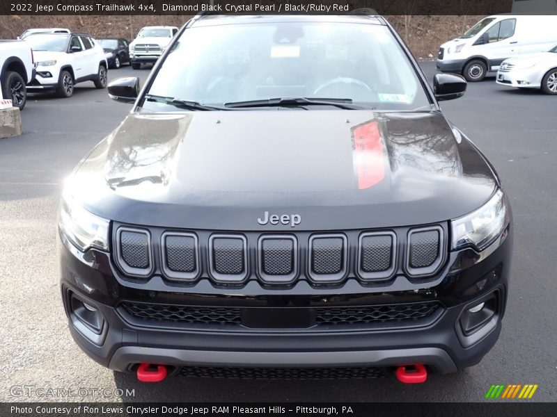 Diamond Black Crystal Pearl / Black/Ruby Red 2022 Jeep Compass Trailhawk 4x4