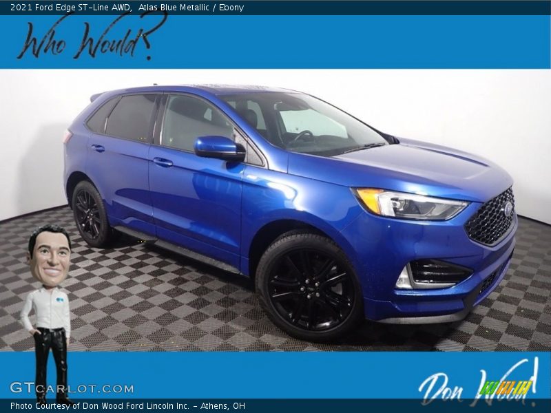 Atlas Blue Metallic / Ebony 2021 Ford Edge ST-Line AWD