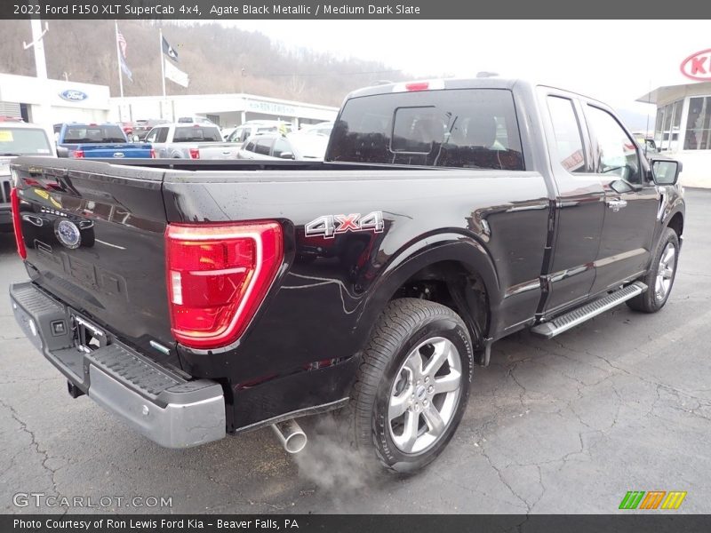 Agate Black Metallic / Medium Dark Slate 2022 Ford F150 XLT SuperCab 4x4