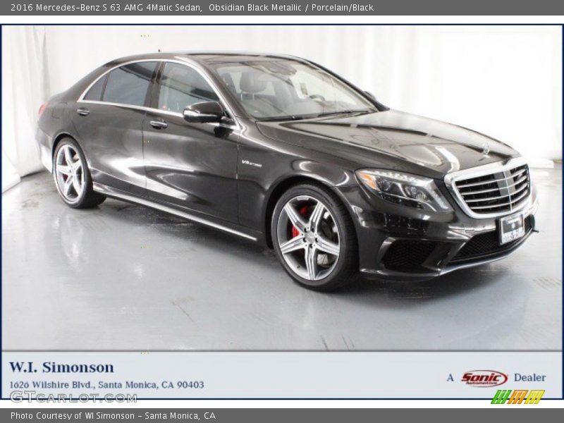 Obsidian Black Metallic / Porcelain/Black 2016 Mercedes-Benz S 63 AMG 4Matic Sedan