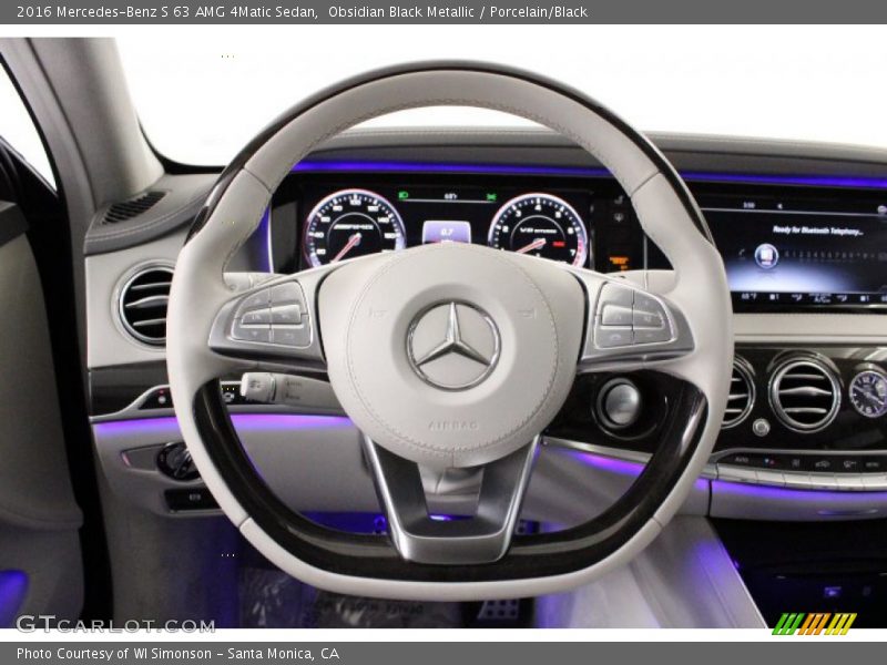 Obsidian Black Metallic / Porcelain/Black 2016 Mercedes-Benz S 63 AMG 4Matic Sedan