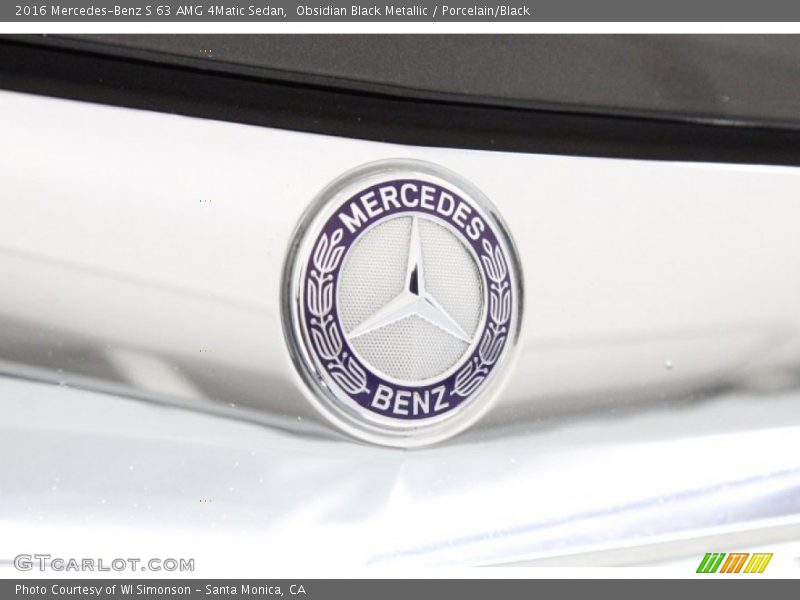 Obsidian Black Metallic / Porcelain/Black 2016 Mercedes-Benz S 63 AMG 4Matic Sedan
