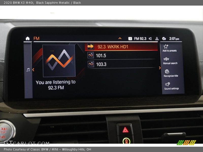 Black Sapphire Metallic / Black 2020 BMW X3 M40i