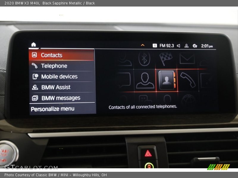 Black Sapphire Metallic / Black 2020 BMW X3 M40i