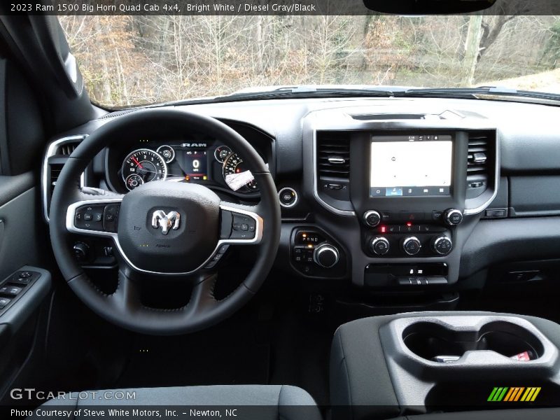 Bright White / Diesel Gray/Black 2023 Ram 1500 Big Horn Quad Cab 4x4