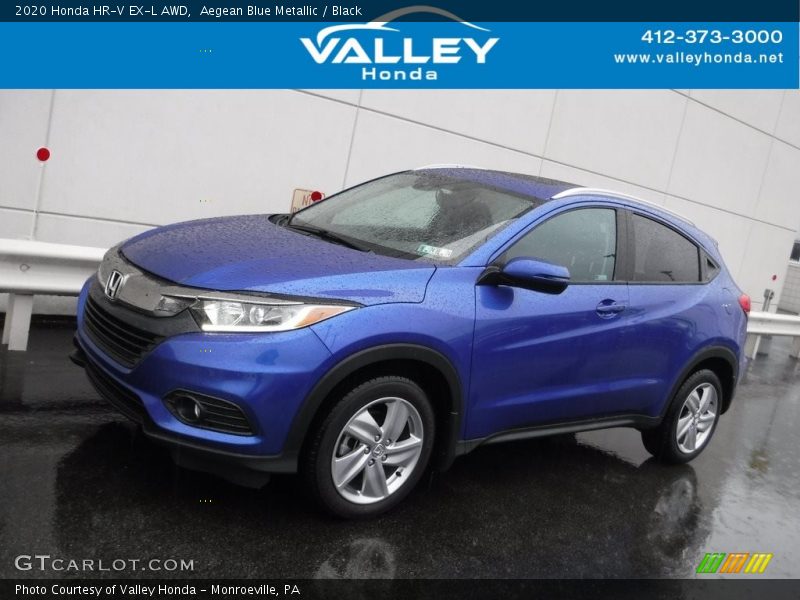 Aegean Blue Metallic / Black 2020 Honda HR-V EX-L AWD