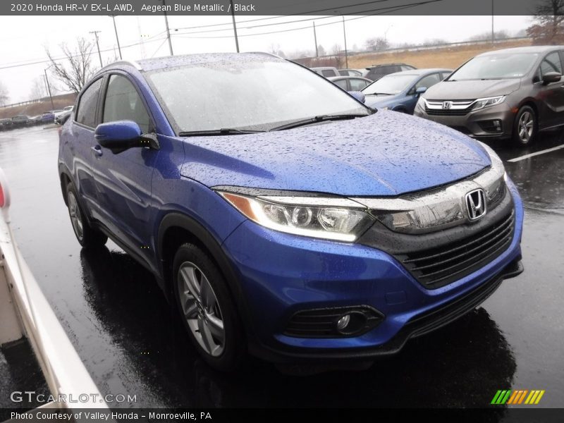 Aegean Blue Metallic / Black 2020 Honda HR-V EX-L AWD