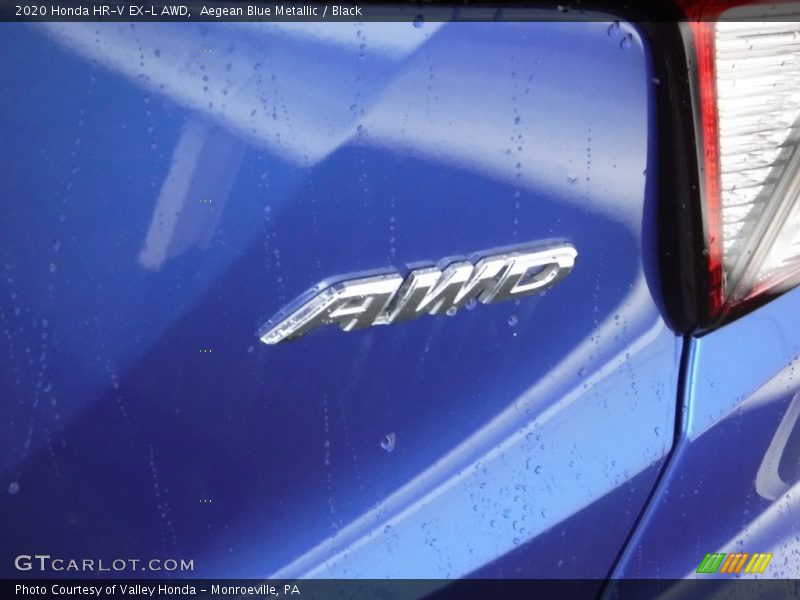 Aegean Blue Metallic / Black 2020 Honda HR-V EX-L AWD