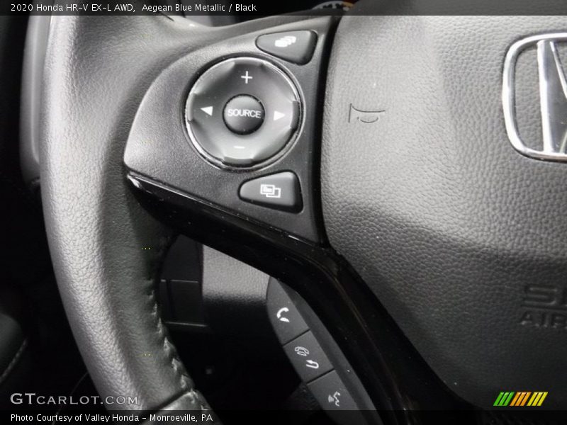 Aegean Blue Metallic / Black 2020 Honda HR-V EX-L AWD