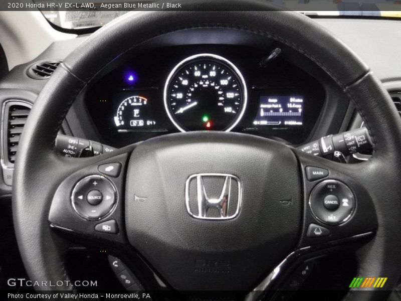 Aegean Blue Metallic / Black 2020 Honda HR-V EX-L AWD