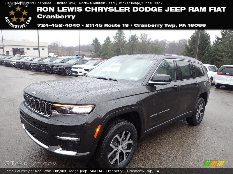 Rocky Mountain Pearl / Wicker Beige/Global Black 2023 Jeep Grand Cherokee L Limited 4x4