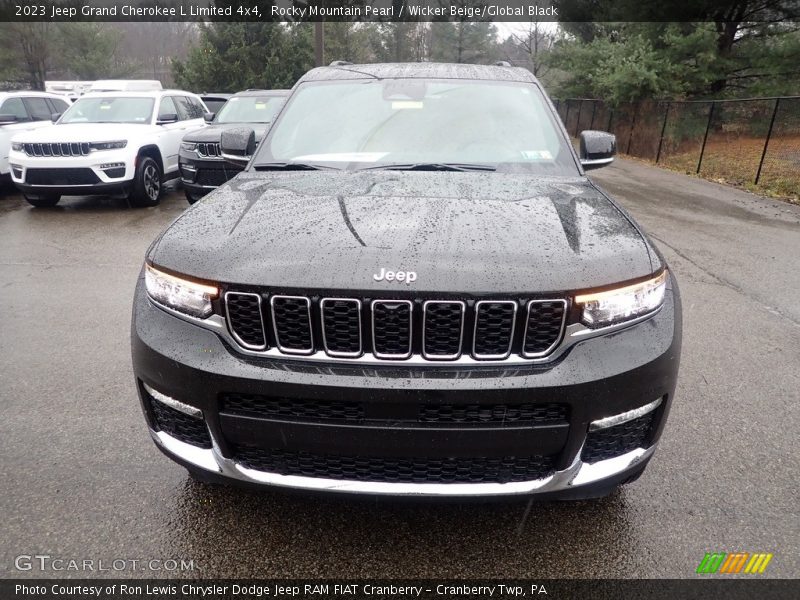 Rocky Mountain Pearl / Wicker Beige/Global Black 2023 Jeep Grand Cherokee L Limited 4x4