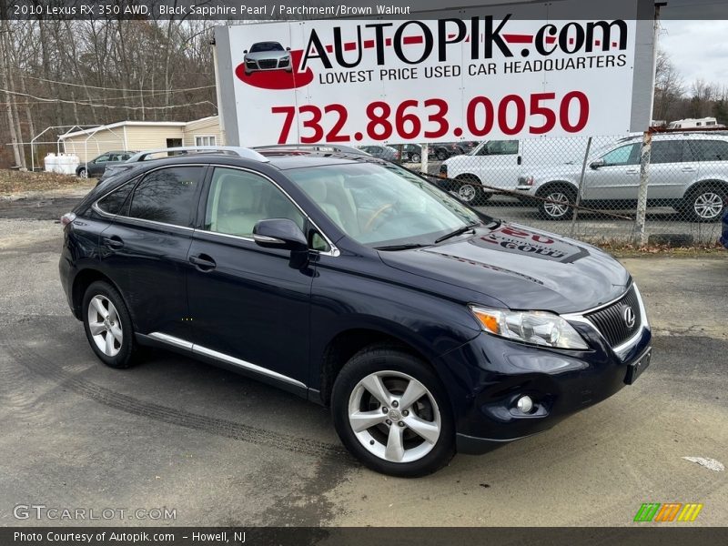 Black Sapphire Pearl / Parchment/Brown Walnut 2010 Lexus RX 350 AWD