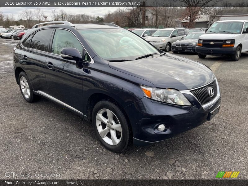 Black Sapphire Pearl / Parchment/Brown Walnut 2010 Lexus RX 350 AWD