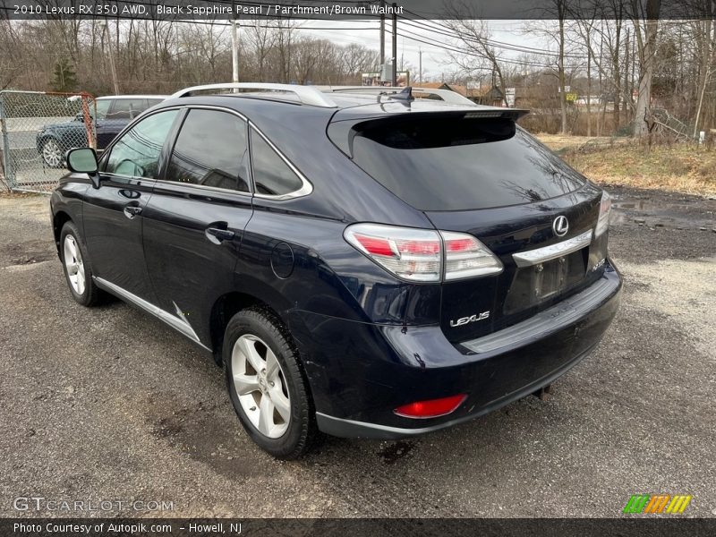 Black Sapphire Pearl / Parchment/Brown Walnut 2010 Lexus RX 350 AWD