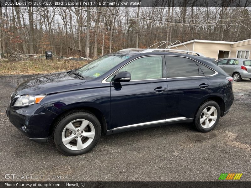 Black Sapphire Pearl / Parchment/Brown Walnut 2010 Lexus RX 350 AWD