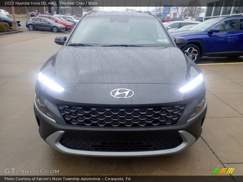 Thunder Gray / Black 2023 Hyundai Kona SEL AWD