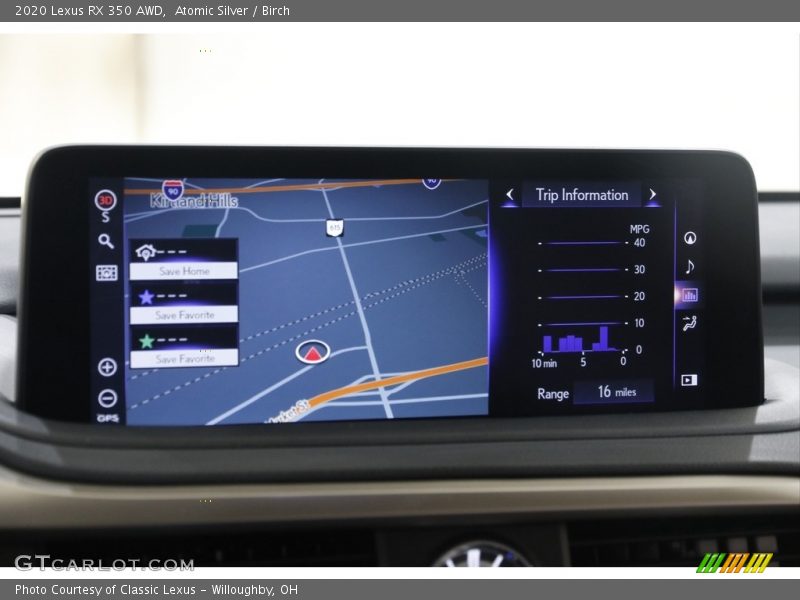 Navigation of 2020 RX 350 AWD
