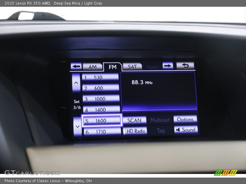 Deep Sea Mica / Light Gray 2015 Lexus RX 350 AWD