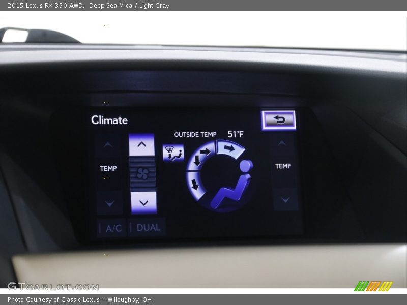 Deep Sea Mica / Light Gray 2015 Lexus RX 350 AWD