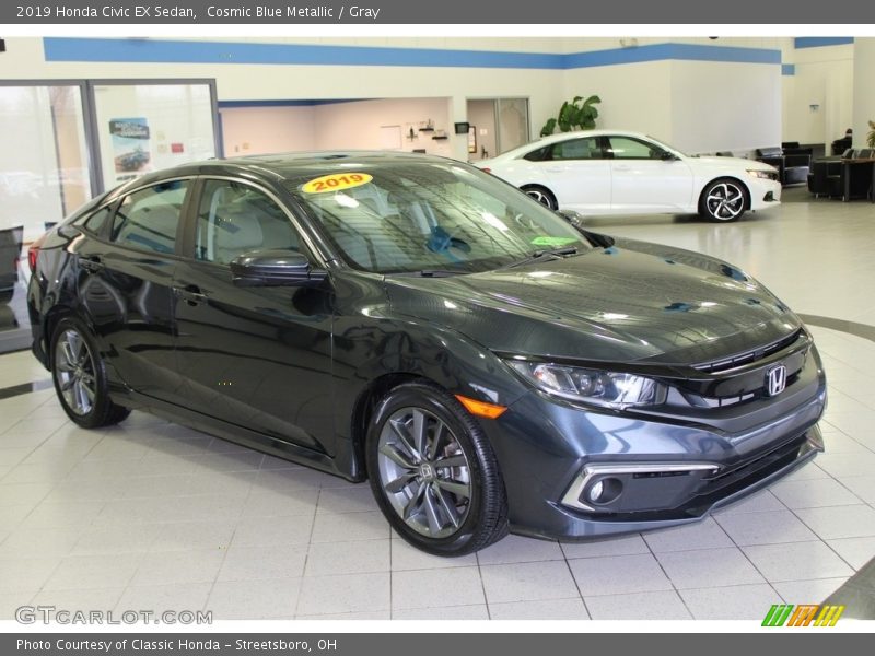 Cosmic Blue Metallic / Gray 2019 Honda Civic EX Sedan