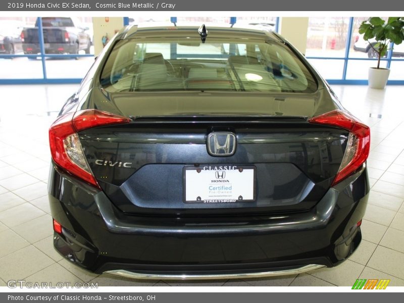 Cosmic Blue Metallic / Gray 2019 Honda Civic EX Sedan