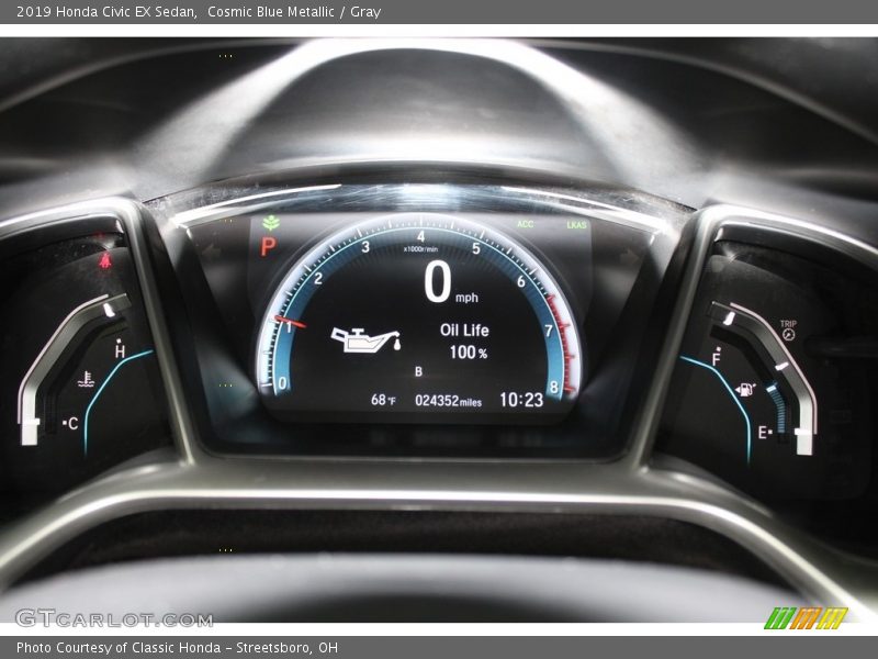 Cosmic Blue Metallic / Gray 2019 Honda Civic EX Sedan