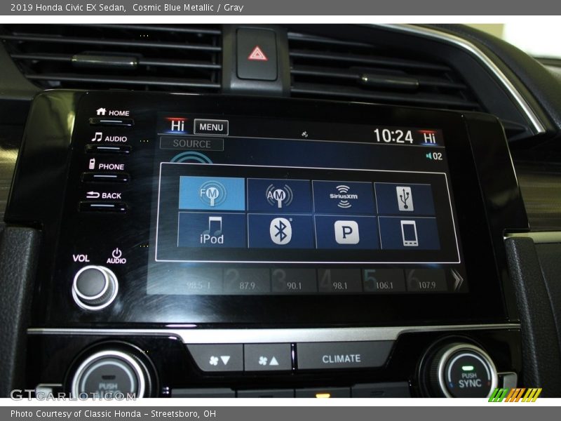 Cosmic Blue Metallic / Gray 2019 Honda Civic EX Sedan