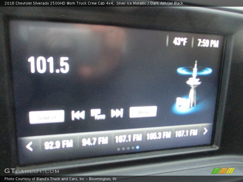 Silver Ice Metallic / Dark Ash/Jet Black 2018 Chevrolet Silverado 2500HD Work Truck Crew Cab 4x4