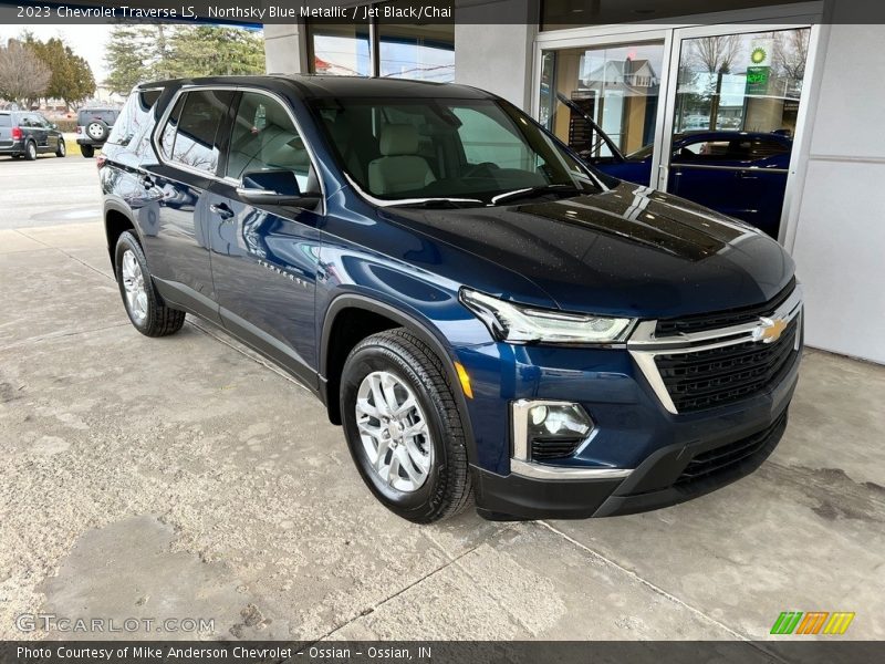 Northsky Blue Metallic / Jet Black/Chai 2023 Chevrolet Traverse LS
