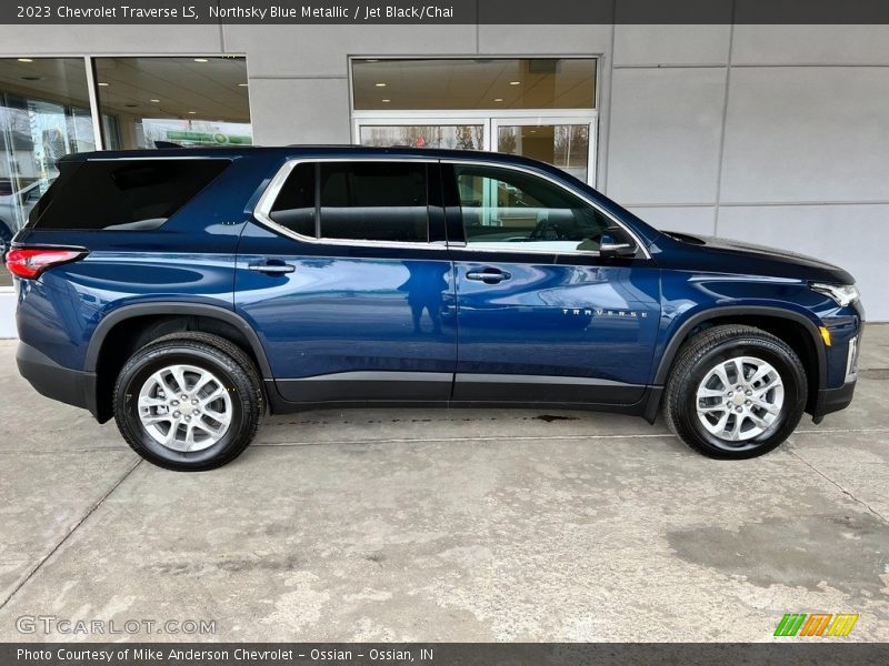 Northsky Blue Metallic / Jet Black/Chai 2023 Chevrolet Traverse LS