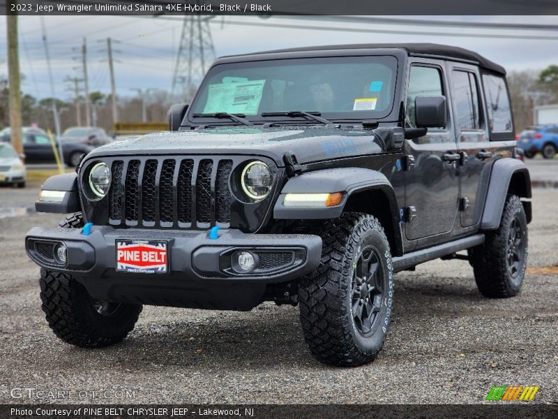 Black / Black 2023 Jeep Wrangler Unlimited Sahara 4XE Hybrid